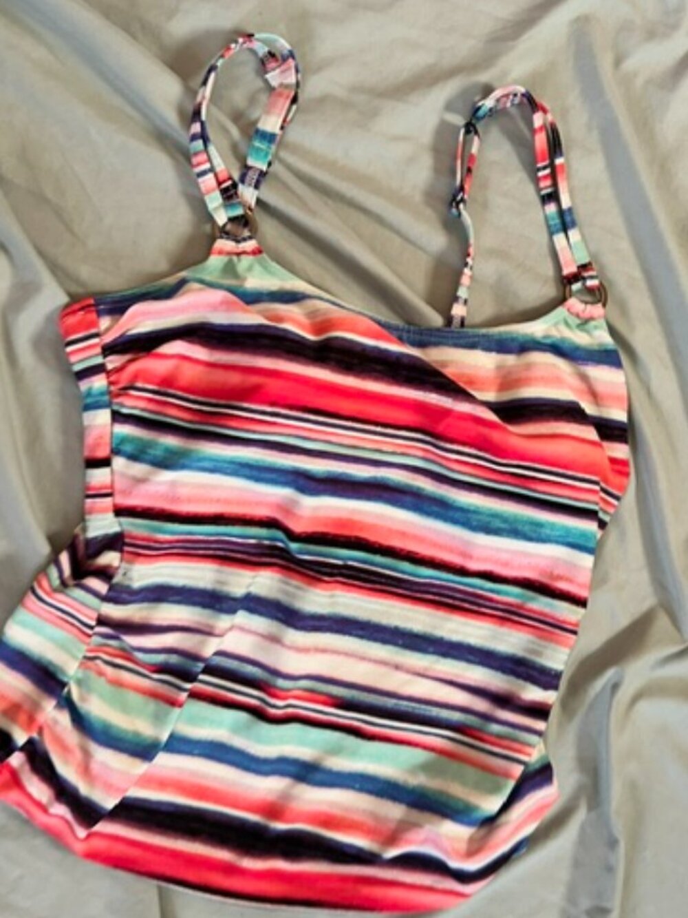 womens size 14 bikini swim tank top swim suit colorful plus sized swimming